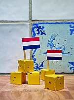 Kaasblokjes Piet design