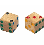 Houten dobbelstenen, 6 zijdig, 40 mm, 2 stuks