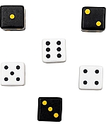 Dobbelstenen 10 mm opaque, 6 stuks 
