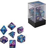 Dobbelstenen oblivion blauw, 7 stuks in acrylbox