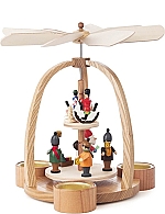 Pyramide met kerst-man en ruiter 2 lagen
