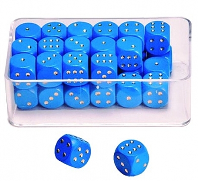 Dobbelstenen stippen blauw