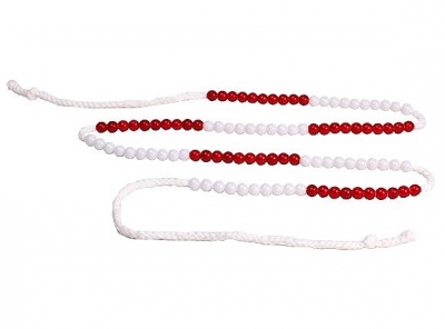 Kralensnoer tot 100 rood en wit