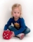 Dobbelsteen rood met stippen 10 cm