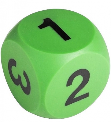 Dobbelsteen met cijfers groen
