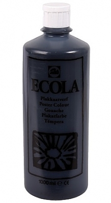 Gouache Ecola 1000 ml zwart