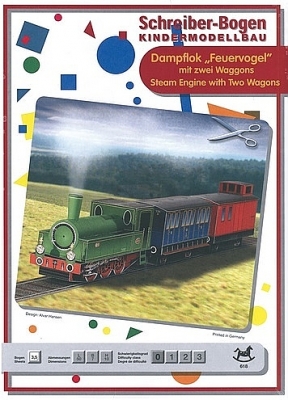 Dampflok Feuervogel met twee waggons