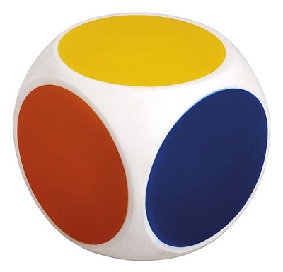 Dobbelsteen met kleuren 10 cm