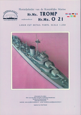 Hr.Ms. Tromp met O 21 Lasercut detail parts