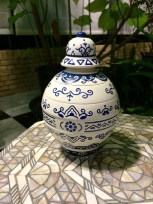 Delfts blauwe stapel-vaas - Piet Design