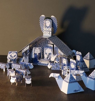 Delfts blauwe Kerststal - Piet design