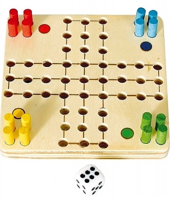 Ludo mini-spel van hout