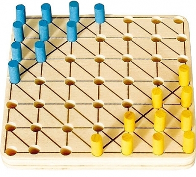 Chinese checker mini-spel van hout