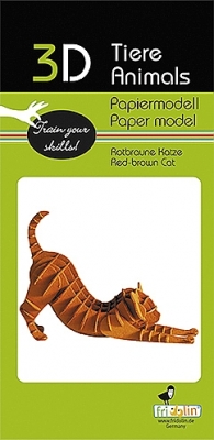 Kat roodbruin - 3D karton model