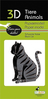 Kat zwart - 3D karton model