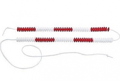 Kralensnoer rood en wit 