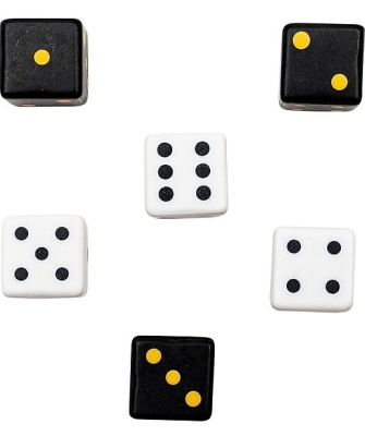 Dobbelstenen 10 mm opaque, 6 stuks 