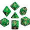 Dobbelstenen oblivion groen, 7 stuks in acrylbox