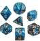 Dobbelstenen oblivion blauw, 7 stuks
