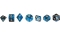 Dobbelstenen oblivion blauw, 7 stuks